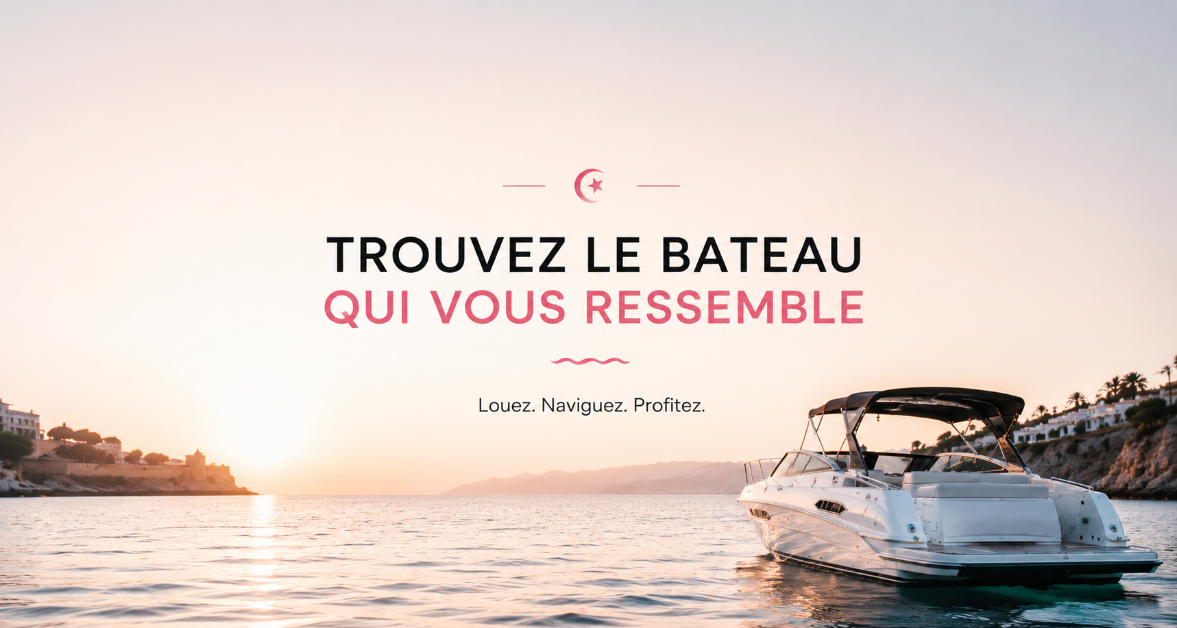 Coucher de soleil en bateau en Tunisie
